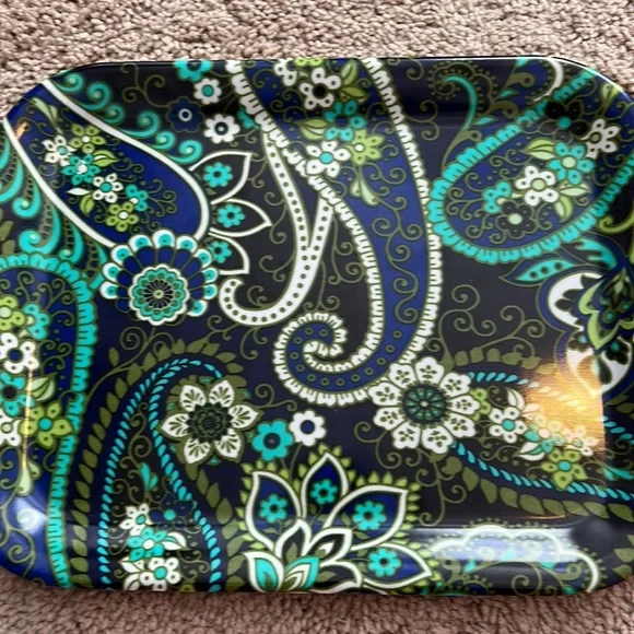 Cute melamine serving tray platter rhythm and blues paisley - Picture 2 of 6